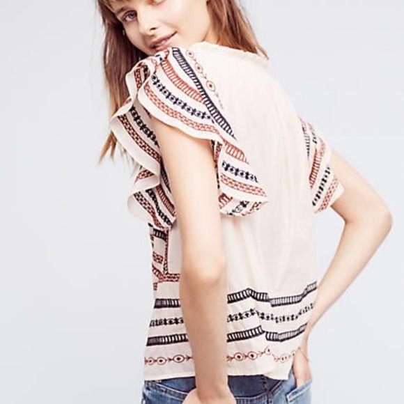 Anthropologie Gretel embroidered blouse, Sz S - Picture 3 of 8